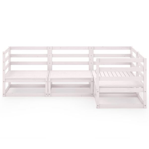 vidaXL 4-dijelna vrtna garnitura od masivne borovine bijela