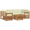vidaXL Set vanjskih sofa 7 kom. Prirodna i krem Čvrsto drvo akacije