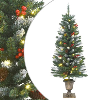 vidaXL Umjetna božićna drvca 2 kom 100 LED zeleno-bijela 120 cm