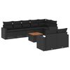 vidaXL 9-dijelni set vrtnih sofa s jastucima crni od poliratana