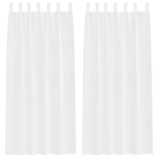 vidaXL Voile zavjesa sa zavjesama 2 pcs Bijelo 245 x 140 cm Poliester