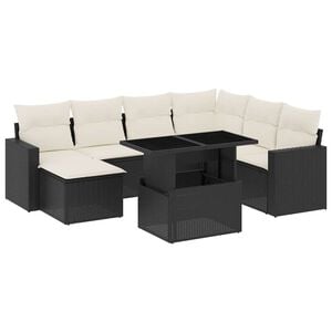 vidaXL 8-dijelni set vrtnih sofa od poliratana s jastucima crni