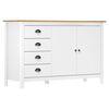 vidaXL Komoda Hill bijela 130 x 40 x 80 cm od masivne borovine
