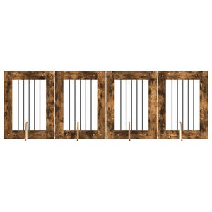 vidaXL Vrata za pse s postoljem 4 pcs Dimljeni hrast 60 x 80 cm