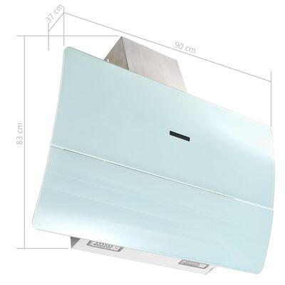 vidaXL Zidna kuhinjska napa nehrđajući čelik 756 m³/h 90 cm bijela