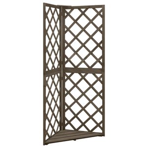 vidaXL Kutna re&scaron;etka siva 50 x 50 x 145 cm od masivne jelovine