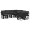 vidaXL Set vanjskih sofa s jastukom 8 pcs Crna i tamno siva Poliester