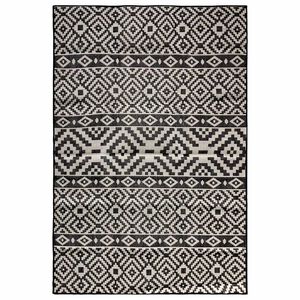 vidaXL Vanjski tepih ravnog tkanja 160 x 230 cm crne pruge