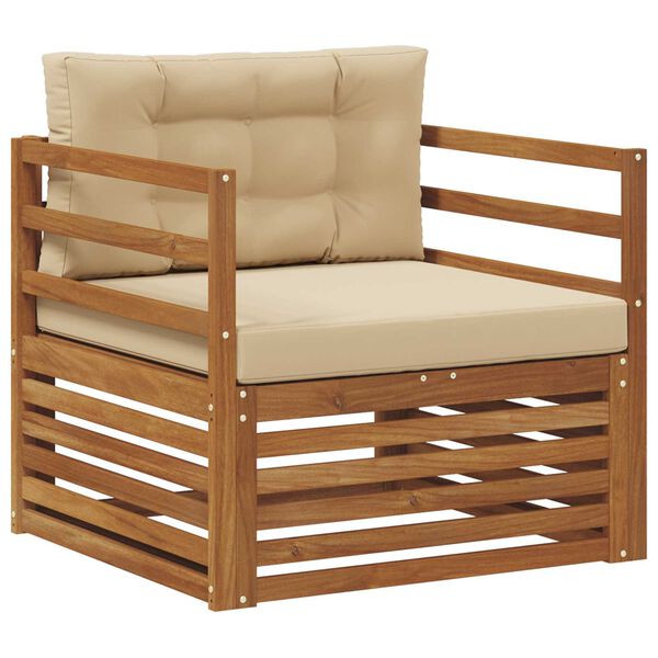 vidaXL Set vanjskih sofa Čvrsto drvo akacije i poliester Prirodna