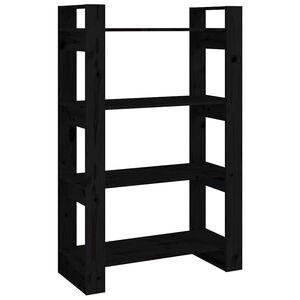 vidaXL Ormarić za knjige / pregrada crni 80x35x125 cm od borovine