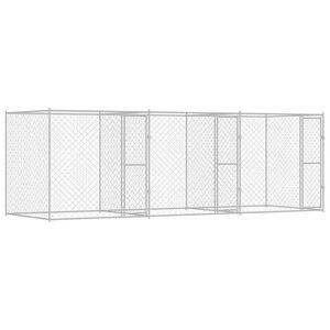 vidaXL Kavez za pse Srebrno 600 x 200 x 200 cm Cinkani čelik