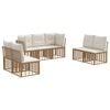 vidaXL Set vanjskih sofa s jastukom 7 pcs Prirodna Poliester