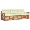 vidaXL Set vanjskih sofa s jastukom 3 pcs Prirodna i krem