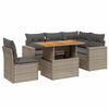 vidaXL 6-dijelni set vrtnih sofa od poliratana s jastucima sivi