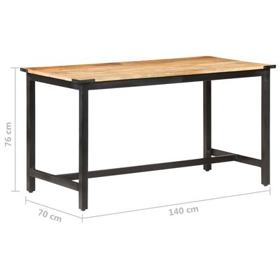 vidaXL Blagovaonski stol od masivnog grubog drva manga 140x70x76 cm