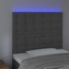 vidaXL LED uzglavlje tamnosivo 80x5x118/128 cm baršunasto