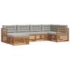 vidaXL Set vanjskih sofa s jastukom 6 pcs Prirodna i svijetlo siva