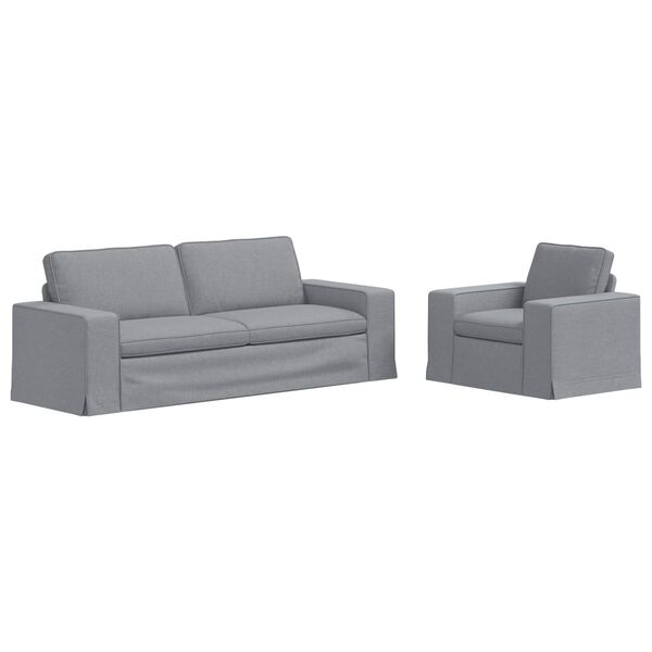 vidaXL Sofa 2 pcs Svijetlo siva 182 x 80 x 82 cm tkanina