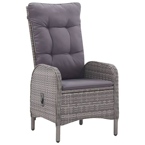 vidaXL 5-dijelni vrtni blagovaonski set od poliratana s jastucima sivi