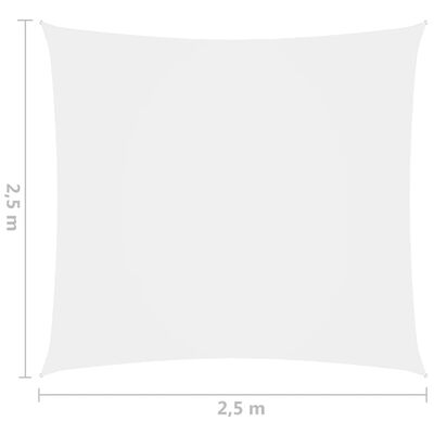 vidaXL Jedro protiv sunca od tkanine četvrtasto 2,5 x 2,5 m bijelo