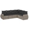 vidaXL 6-dijelni set vrtnih sofa od poliratana s jastucima svjetlosivi