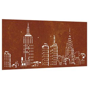 vidaXL Vrtni zidni ukras 105 x 55 cm čelik COR-TEN s uzorkom horizonta