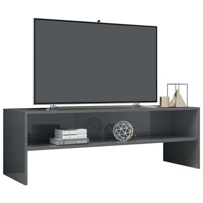 vidaXL TV ormarić od iverice visoki sjaj sivi 120 x 40 x 40 cm