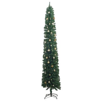 vidaXL Tanko božićno drvce 300 LED sa setom kuglica 270 cm