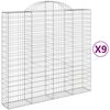 vidaXL Lučne gabionske ko&scaron;are 9 kom 200x50x180/200cm pocinčano željezo