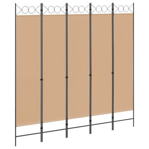 vidaXL 5-Panelni Pregrađivač Bež 200 x 200 cm Tkanina