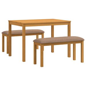 vidaXL Blagovaonski set 3 kom. Siva Čvrsto Hrastovo Drvo