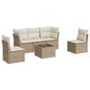 vidaXL 6-dijelni set vrtnih sofa s jastucima bež od poliratana