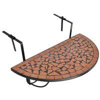 vidaXL Viseći balkonski stol terakota s mozaikom