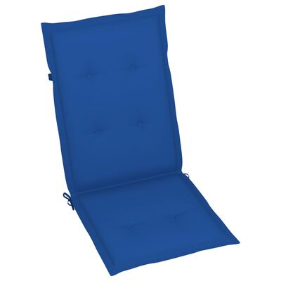 vidaXL Vrtne stolice 2 kom kraljevsko plavi jastuci masivna tikovina