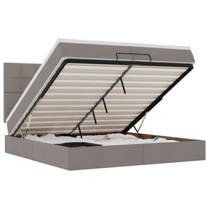 vidaXL Otomanski okvir kreveta s madracima smeđesivi 200x200cm tkanine