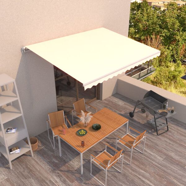vidaXL Tenda na ručno uvlačenje 450 x 300 cm krem