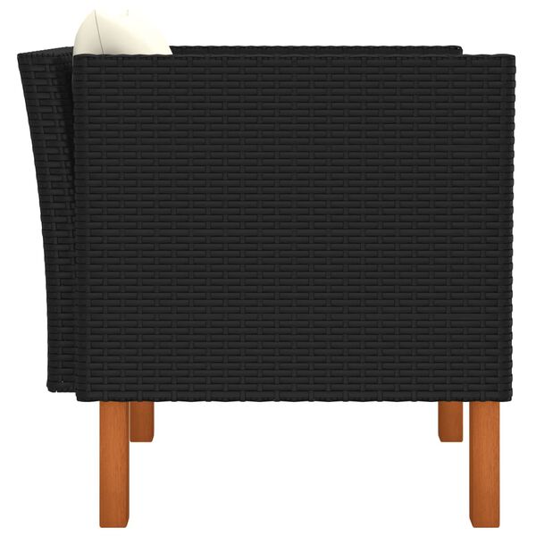 vidaXL Vrtna sofa od poliratana i masivnog drva eukaliptusa