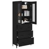 vidaXL Highboard Zidne Crni hrast 69,5 x 34 x 180 cm Konstruirano drvo