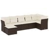 vidaXL 7-dijelni set vrtnih sofa od poliratana s jastucima smeđi