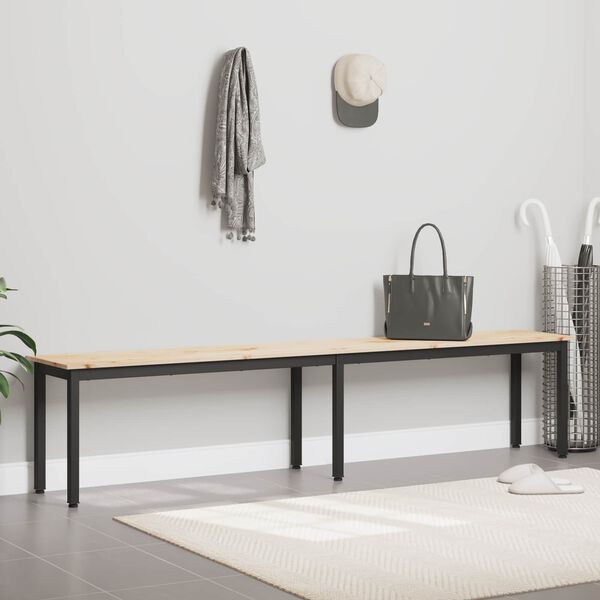 vidaXL klupa Prirodna 200 x 35 x 45 cm Čvrsto borovo drvo