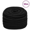vidaXL Radno uže crno 20 mm 50 m poliestersko