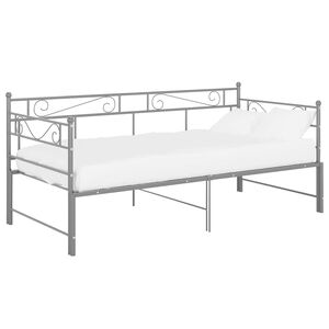 vidaXL Okvir za krevet na razvlačenje sivi metalni 90 x 200 cm