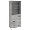 vidaXL Visoka komoda siva sonome 69,5x34x180 cm od konstruiranog drva