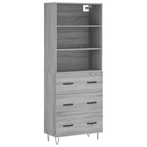 vidaXL Visoka komoda siva sonome 69,5x34x180 cm od konstruiranog drva