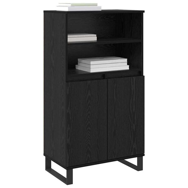 vidaXL Highboard Crna 60 x 36 x 110 cm Konstruirano drvo