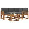 vidaXL Set vanjskih sofa s jastukom 5 pcs Prirodna i antracit