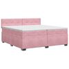 vidaXL Boxspring krevet s madracem Ružičasta 200 x 200 cm Bar&scaron;un