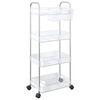 vidaXL Kolica za pohranu 4 nivoa prozirna 37x28x95 cm akril