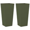 vidaXL Vrtne sadilice 2 kom maslinastozelene 35x35x75 cm čelične