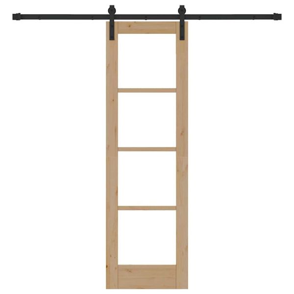 vidaXL Klizna vrata ORKDAL Prirodna i crna 61 x 198,5 cm